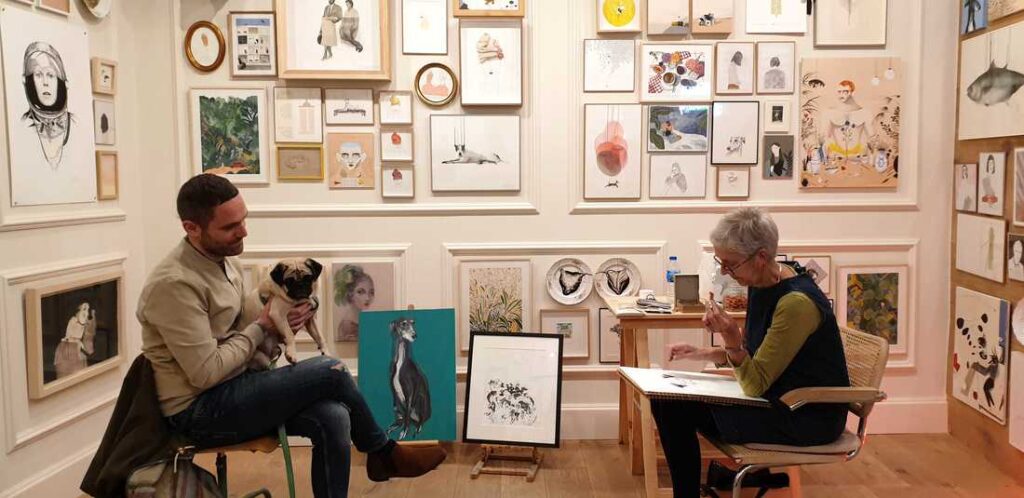 Sally Muir pinta perros. Y pinta muy bien. Togetherdogs la ha entrevistado para que nos cuente cómo empezó esta apasionante aventura.